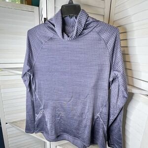 C9 Champion Women's L Blue Waffle Cowl Neck Pullover Long Sleeve Top Thumb-holes